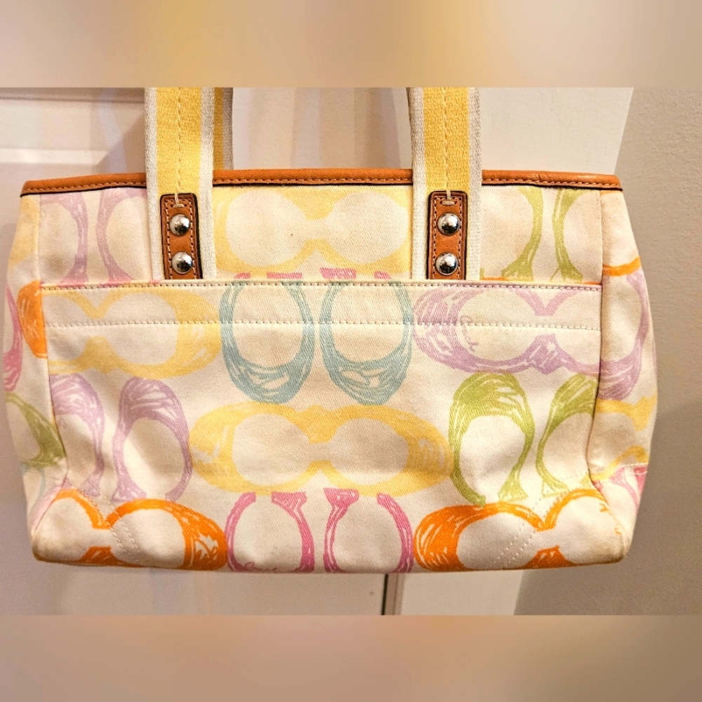 Authentic Coach Multi-Color C's Signature Hobo Sa… - image 2